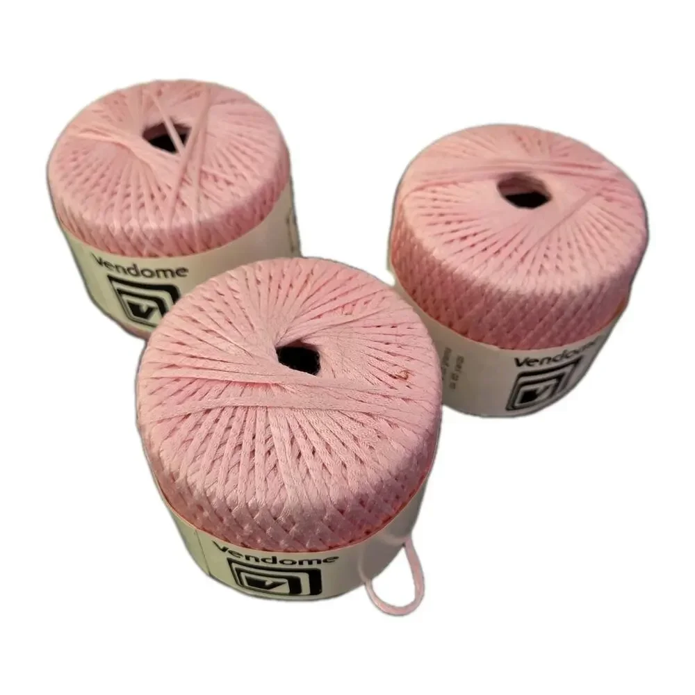 Lot 3 VTG Vendome Contessa Pink Silk Blend Yarn Italy Crochet Lace Thread